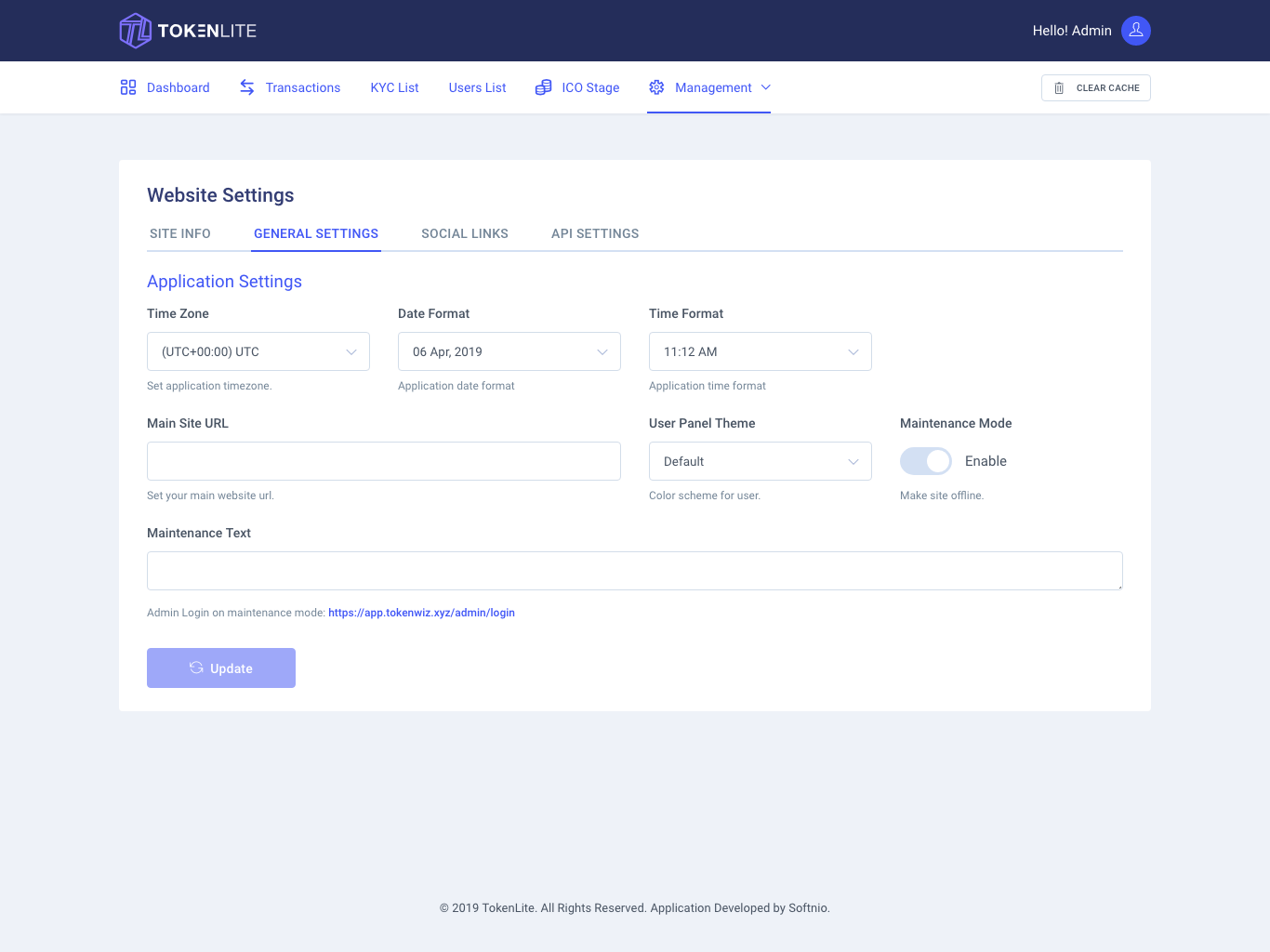 General setting General setting