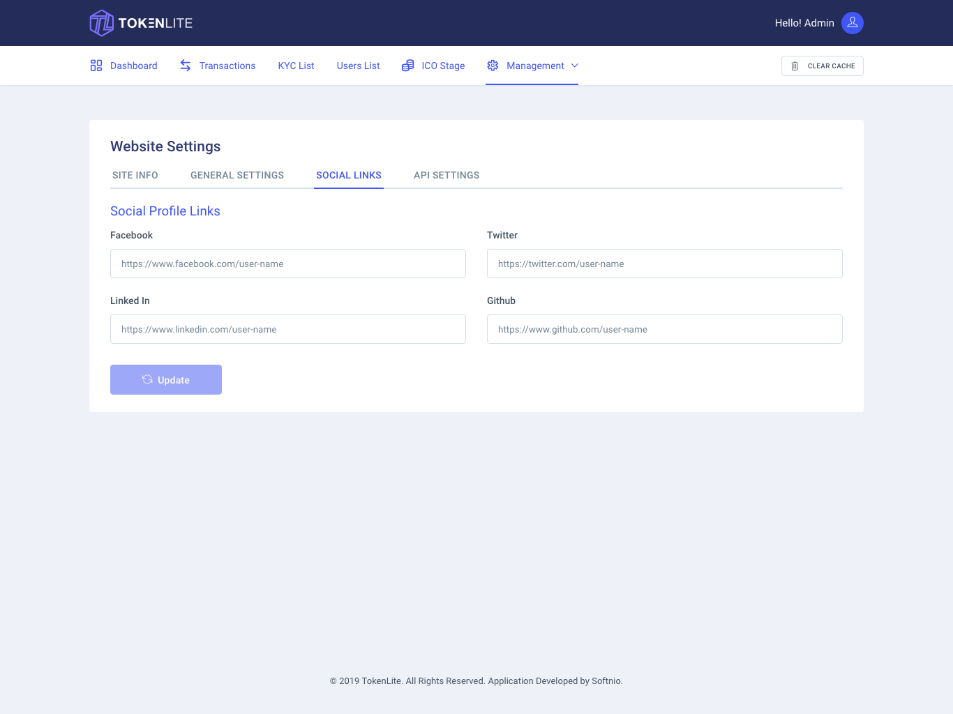 Website setting Website setting